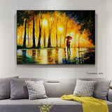 Hand Painted Landscape Oil Painting Park Walking Alone In The Street Art Canvas Corridor Office