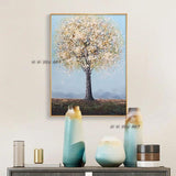 Heavy Textured Tree Pure Hand Painted Canvas Wall Art Acrylic Artwork Image Painting