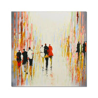 Hand Painted Oil Painting Abstract Wall Canvas Modern Impression People Street Landscape Artwork Room Decor