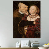 Da Vinci Hand Painted Old Man and Young Woman Hand Painted Oil Paintings Canvas Wall Art for Homes