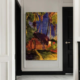 Hand Painted Oil Painting Paul Gauguin Hut under the Palm Tree Abstract Classic Retro Room Decor