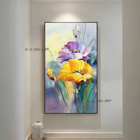 Flowers Abstract Modern Hand Painted Painting