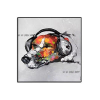 Hand Painted Modern Fashion Pop Art Dog Animal Canvas Painting Bedroom