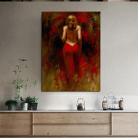 Hand Painted Impression Sexy Naked Back Woman Abstract Art People Oil Painting Canvas Wall Art Decor