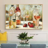 Artist Hand Painted canvas Modern Wine Glass picture oil painting still life oil painting