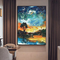 Hand painted Oil Painting Canvas Abstract Landscape Home Decoeation