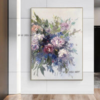 Texture Thick Flower Hand Painted Modern Canvas Wall Art Hand Painted