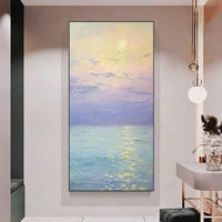 Artwork Boat In Sea Paintings Hand-Painted Abstract Oil Painting On Canvas Wall Art Unframed