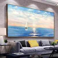 Hand Painted Landscape Sunrise Seascape Dining Room Painting For Porch Painting Hanging Painting Decor