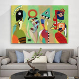 Hand Painted Modern Canvas Oil Painting Vassily Kandinsky Abstract For Home Room Decorative