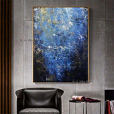 Abstract Blue Modern Unique Painting Art Palette Knife Canvas Acrylic Textured Art