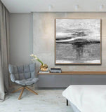 Hand Painted Painting on Canvas Black and White Wall Art Canvas Modern Original Abstract Oil Paintings Friends Decor