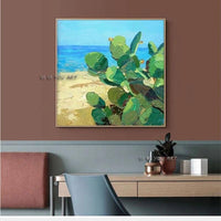 Pure Hand Painted Abstract Sea Scenery painting On Canvas wall Bedroom