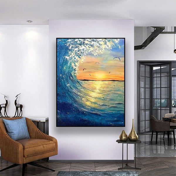 Knife Sea Boat Best Hand Painted Abstract Oil Painting On Canvas Modern Painting