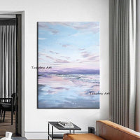 Hand Painted Oil Painting Hand Painted Landscape Sky Colorful Clouds Paintings Wall Art Artwork For Bedroom