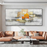 Gray Modern Style Hand Painted Abstract Wall Canvas Oil Painting Contemporary Art Nordic