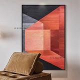 aritist Hand Painted Geometric Scene Scandinavia Canvas Painting Wall Art Gallery Interior Decor