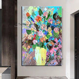 Art Oil Paintings Modern Hand Painted Landscape Abstract Colorful Knife Flowerss Unframed