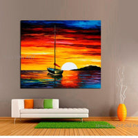 Hand Painted Abstract Landscape knife Canvas Painting Modern Luxury