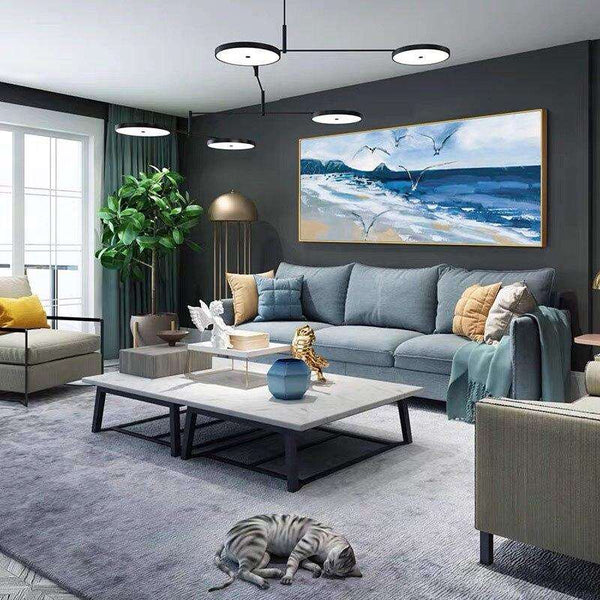 Abstract Blue Sea Wave Oil Painting Hand Painted Oil Painting Wall Art Canvas Paintings Art Home Decoration Wall Picture