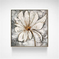 Design Unique Design High Quality Hand Painted Modern impression Blue Flower On Canvas