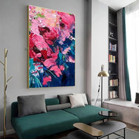 Hand Painted Abstract Painting Modern Minimalist Salon Canvas Painting Bedroom Wall- Oil Painting