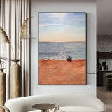 Sunsets Natural Sea Beach Landscape Hand Painted Oil Painting Wall Art Mural Wall Art