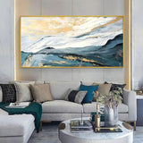 Hand Painted Oil Painting Modern Gold Foil Landscape Abstract Canvas