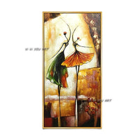 Ballet girl picture Hand Painted Figure On Canvas Hand Painted Texture Thick Dancing Girl Oil Painting