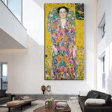 Hand Painted Portrait of Eugenia Primavesi-1913 Wall Art Canvas Gustav Klimt Oil Paintingss Decoration