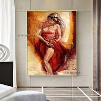 Hand Painted Beautiful Portrait Painting Spanish Girl Modern Canvas Painting Modern Art