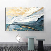 Hand Painted Oil Painting Modern Gold Foil Landscape Abstract Canvas