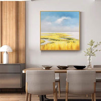 Hand Painted Country View Canvas Oil Painting Modern Artwork Thick Creative Oil Drawing