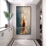 Abstract Hand Painted Landscape Painting On Canvas For Bedroom