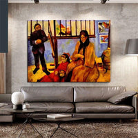 Hand Painted Paul Gauguin Oil Painting Schuffenecker family Retro Classic Abstracts Aisle Decor