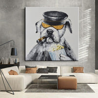 Hand Painted Oil Paintings Domineering Animal Dog Abstract Arts Canvas Modern Decor Landscape