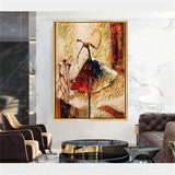 Hand Painted Oil Painting Retro Figure Gold Abstract Modern Canvas Hoom Decors