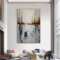 Modern Hand Painted Abstract Oil Painting Decor Contemporary Original Canvas Art Vertical Mural