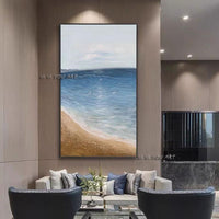 Modern Hand Painted Abstract Landscape Bedroom