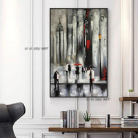 Hand Painted People Landscape Hand Painted Abstract Modern Wall Art Wall Painting