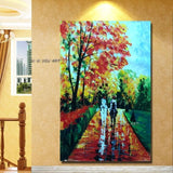 Painting Hand Painted Modern Coloring Abstract Knife on Canvas