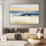 Hand Painted Impression Sunrise Sea View Landscape Oil Painting on Canvas Arts