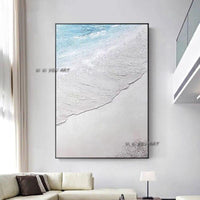 Hand Painted Sea Landscape Painting Ocean Texture Abstract Painting Canvas For Living Art