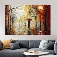 Hand Painted Characters Knife Street Landscape Oil Painting Canvas s