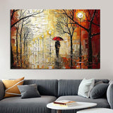 Hand Painted Characters Knife Street Landscape Oil Painting Canvas Wall Arts