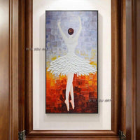 Modern Beautiful Ballerina and Abstract Ballet Girl Dancing Canvas Oil Paintings and Wall Art