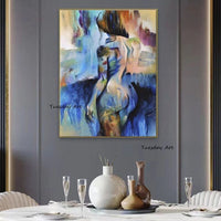 Hand Painted Oil Painting Nude Girl Abstract Canvas Sex Figure Wall Art Girl Bedroom