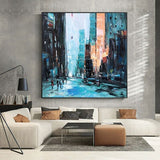 Oil Painting Hand Painted City Building Abstract Canvas Paintings Modern Wall Art Birthday Wedding ifts Room Decoration