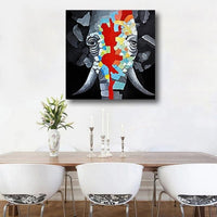 Modern Abstract Elephants Decorative Art Hand Painted Animals Oil Painting On Canvas