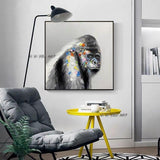 Hand Painted Abstract Wall Art Modern Monkey Modern On Canvas Decor Office